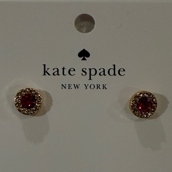 kate spade You're A Gem Pink Pave Halo Studs/NWT - Picture 5 of 8
